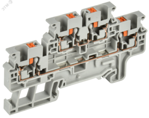 Колодка клеммная CP-ML 2 ур. 4мм2 серая IEK