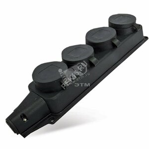 Колодка UNIVersal четырехместная однофазная с     заглушками (каучук)