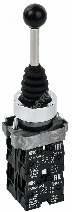 Джойстик LA167-PA24 4 полож. 4з без фиксации черный IEK