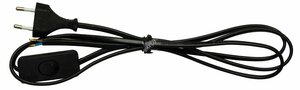 Шнур с выключателем 1.7м черный 94 668 NPS-FS-170-BL 2×0.75