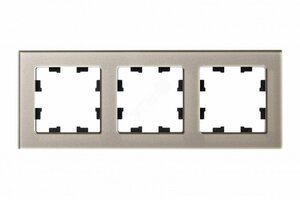 Рамка трехпостовая ATLASDESIGN NATURE, СТЕКЛО ШАМПАНЬ