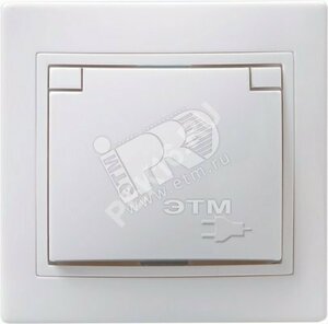 КВАРТА Розетка 2-местная РСбш12-3-КБ-44 с         заземляющим контактом с защитными шторками и      крышкой 16А IP44 белый