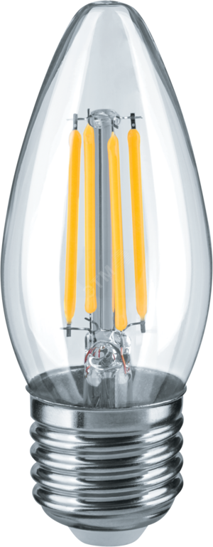 Лампа светодиодная LED 4вт Е27 белый свеча FILAMENT