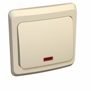 ЭТЮД Выключатель одноклавишный скрытый с подсветкой бежевый сх.1