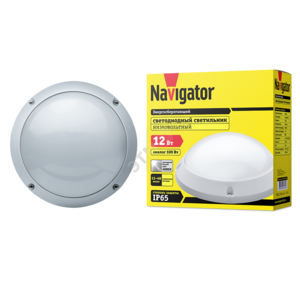 Светильник светодиодный ДБП-12w 4000К 1100Лм 12/48в IP65 круглый пластиковый белый