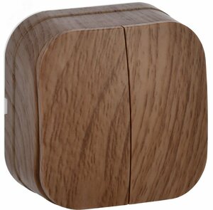 GLORY Выключатель двухклавишный наружный дуб 10А