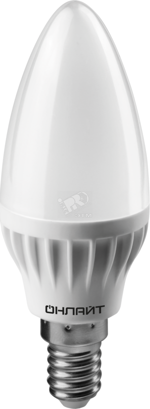 Лампа светодиодная LED 6вт E14 теплый матовая свеча ОНЛАЙТ