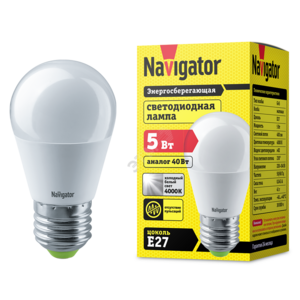 Лампа светодиодная LED 5вт E27 белая шар