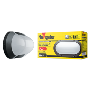 Светильник светодиодный ДБП-8w 4000K 700Лм IP65 овальный пластиковый черный