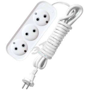 Удлинитель бытовой 3х3м без заземления 10А        АВС-плас тик E-203