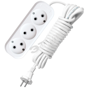 Удлинитель бытовой 3х5м без заземления 10А        АВС-плас тик E-203