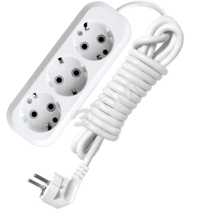 Удлинитель бытовой 3х3м с заземлением 16А АВС-пластик E-303