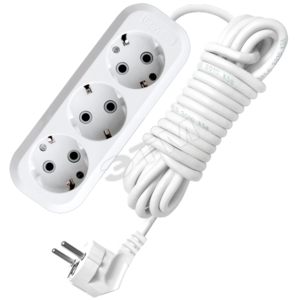 Удлинитель бытовой 3х5м с заземлением 16А АВС-пластик E-303