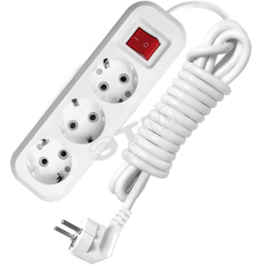 Удлинитель бытовой 3х3м с заземлением с выключателем 10А S-303