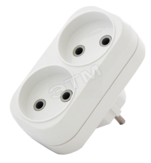 Тройник на 2 розетки без заземления 6А