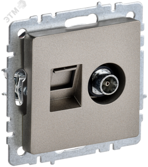 BRITE Розетка двойная TV+RJ45 кат.5E РТВ/РК12-БрШ шампань