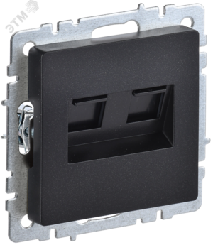 BRITE Розетка компьютерная двойная RJ45 кат.5E РК10-2-БрЧ черный