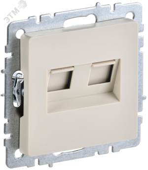 BRITE Розетка компьютерная двойная RJ45 кат.5E РК10-2-БрКр бежевый
