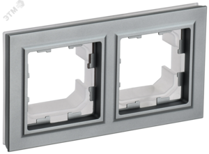 BRITE Рамка 2 поста IP44 РУ-2-БрС-44 сталь