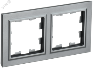 BRITE Рамка 2 поста РУ-2-БрС сталь
