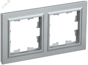BRITE Рамка 2 поста РУ-2-БрА алюминий