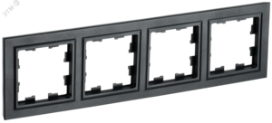 BRITE Рамка 4 поста РУ-4-БрЧ черный