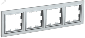BRITE Рамка 4 поста РУ-4-БрА алюминий