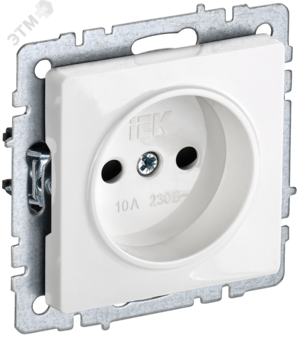 BRITE Розетка без заземления/крышки/шторок 10А РС10-1-0-БрБ белый