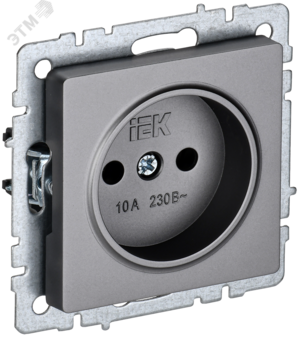 BRITE Розетка без заземления без защитных шторок 10А РС10-1-0-БрС сталь