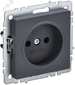 BRITE Розетка без заземления без защитных шторок 10А РС10-1-0-БрГ графит