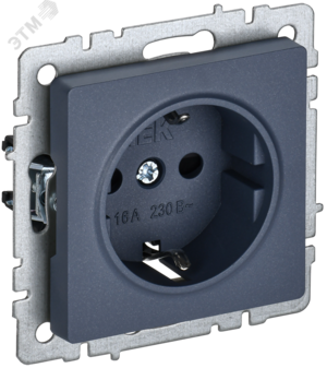 BRITE Розетка с заземлением с защитными шторками 16А РС14-1-0-БрМ маренго