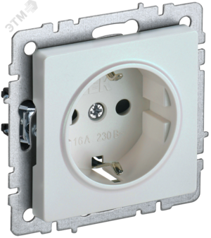 BRITE Розетка с заземлением/крышкой/шторками 16А РС14-1-0-БрЖ жемчуг