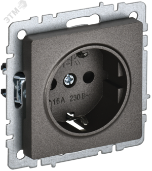 BRITE Розетка 1-местная с заземлением без защитных шторок 16А РС11-1-0-БрТБ темная бронза IEK