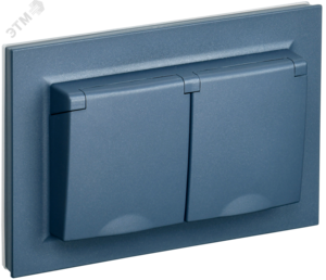 BRITE Розетка двойная с заземлением с защитными шторками 16А в сборе РСш12-3-БрМ маренго