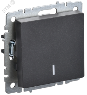 BRITE Выключатель одноклавишный с индикацией 10А ВС10-1-1-БрЧ черный