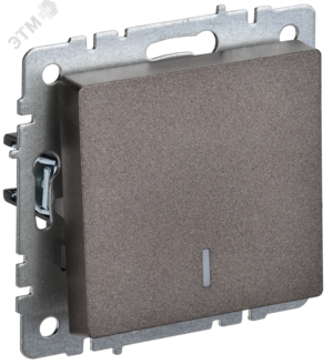 BRITE Выключатель одноклавишный с индикацией 10А ВС10-1-1-БрТБ темная бронза
