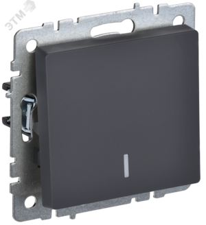 BRITE Выключатель одноклавишный с индикацией 10А ВС10-1-1-БрГ графит