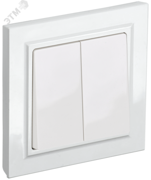 BRITE Выключатель двухклавишный 10А в сборе ВСР10-2-0-БрБ белый