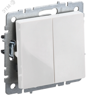 BRITE Выключатель двухклавишный 10А ВС10-2-0-БрБ белый