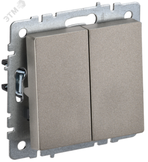 BRITE Выключатель двухклавишный 10А ВС10-2-0-БрШ шампань