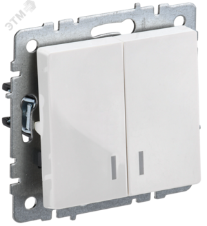 BRITE Выключатель двухклавишный с индикацией 10А ВС10-2-1-БрБ белый