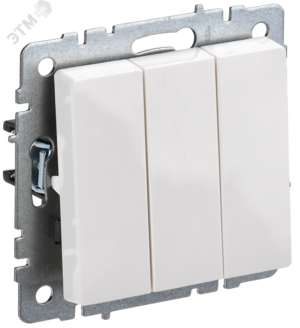 BRITE Выключатель трехклавишный 10А ВС10-3-0-БрБ белый