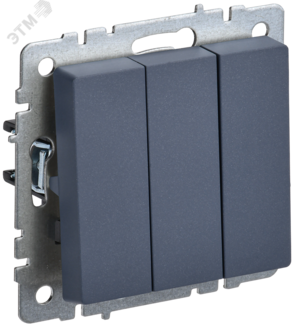 BRITE Выключатель трехклавишный 10А ВС10-3-0-БрМ маренго