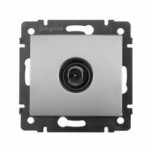 VALENA Розетка телевизионная TV проходная в рамку алюминий 14дБ