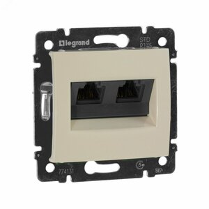 VALENA Розетка компьютерная RJ45х2 в рамку категория 5е слоновая кость  (9754286)