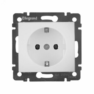 VALENA Розетка с заземлением в рамку белая (774420)