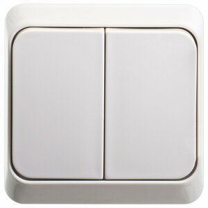 ЭТЮД Выключатель двухклавишный наружный бежевый сх.5