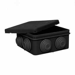Коробка распределительная КМР-030-031 с крышкой (85х85х40) для прямого монтажа 8 мембр. вводов чёрная IP55 EKF