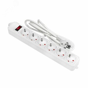 Фильтр сетевой 6×1.8м 16А/3.2кВт с выключателем с заземлением ПВС 3х1.0 Блокбастер XL PROxima