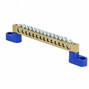 Шина нулевая 63.14 2 изолятора стойка  латунь